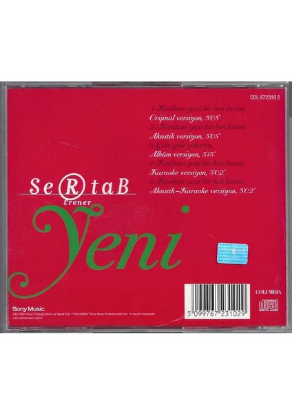 Sertab Erener – Yeni CD (Single) fiyatları