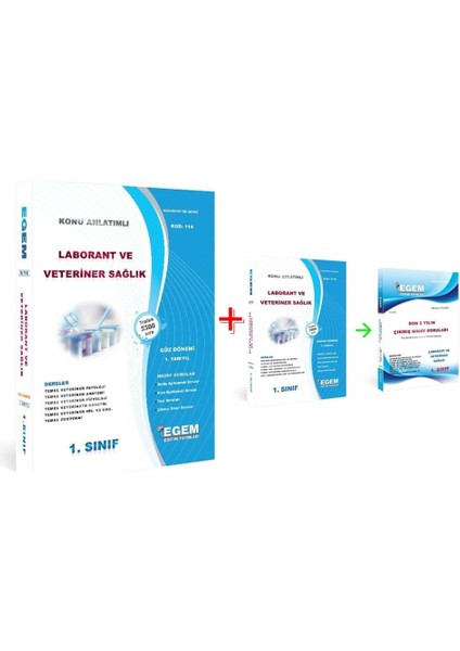 AÖF Laborant ve Veteriner Sağlık 1. Sınıf Güz ve Bahar Dön. 1. ve 2. Dön. Tam Set
