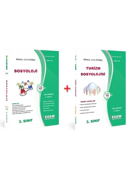 Egem Eğitim Yayınları AÖF Sosyoloji 3. Sınıf Güz 5. Dönem Konu Anlatımlı Soru Bankası