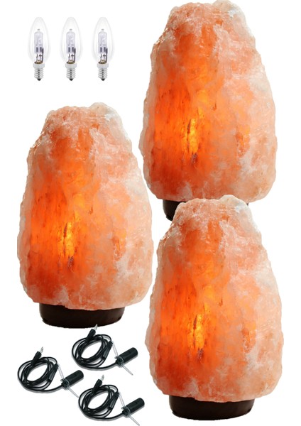 3 Adet 3-6 kg Himalaya Kaya Tuzu Lambası Açma Kapama Düğmeli Özel Seçilmiş