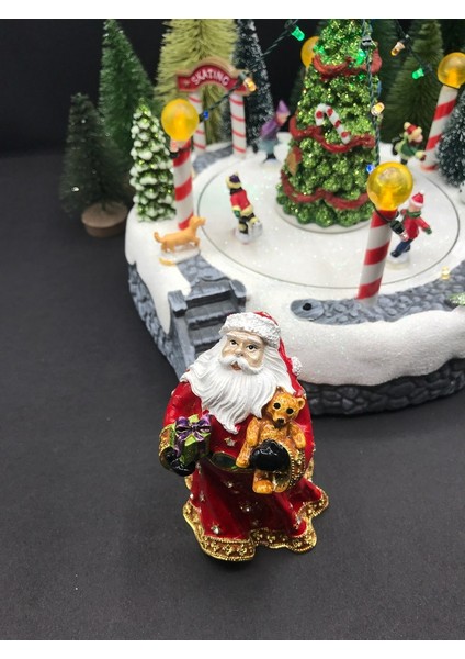 Yılbaşı Noel Baba Ayıcık Hediye Aksesuar Kutusu Mücevher Kutusu