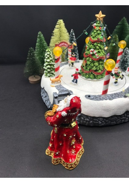 Yılbaşı Noel Baba Ayıcık Hediye Aksesuar Kutusu Mücevher Kutusu