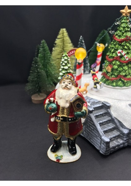 Noel Baba Kuş Yuvası Baston Şeker Aksesuar Kutusu Mücevher Kutusu