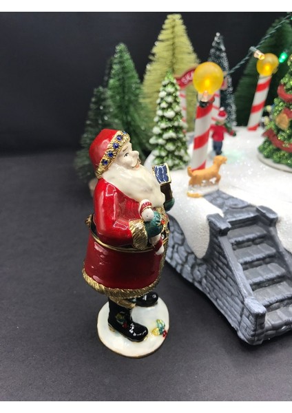 Noel Baba Kuş Yuvası Baston Şeker Aksesuar Kutusu Mücevher Kutusu