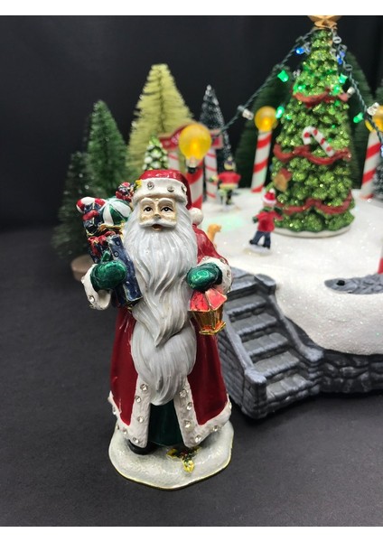 Yılbaşı Hediye Çuvallı Noel Baba Aksesuar Kutusu Mücevher Kutusu