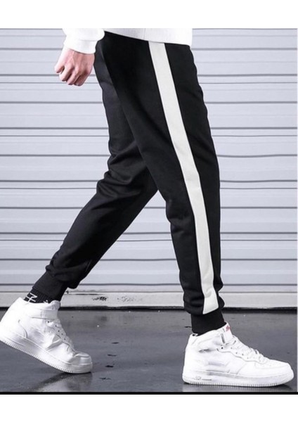 Yan Beyaz Spor Eşofman Altı