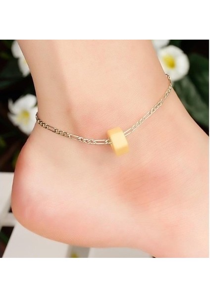 Sarı Renk Taş Zincir Halhal fırsatları