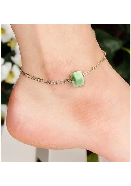 Yeşil Renk Taş Zincir Halhal fırsatları