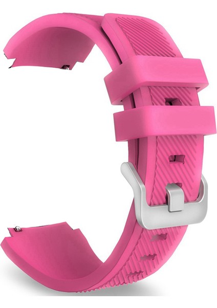 Huawei Watch Gt 3 Active 46MM Kordon Silikon Çizgili Kancalı Pembe