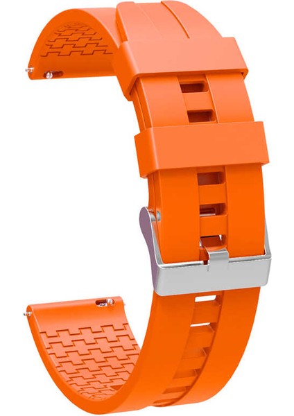 Dlrcase Samsung Galaxy Watch 4 42MM Kordon Silikon Kancalı Krd 23 Turuncu