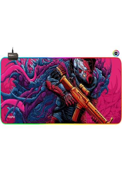 RGB Gaming Oyuncu Mousepad 90X40 XXL Kaymaz Taban SOLDİER 4mm Kalınlık