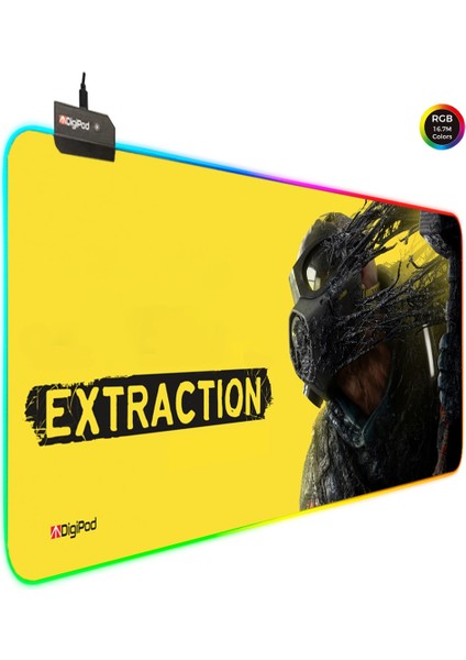 RGB Gaming Oyuncu Mousepad 90X40 XXL Kaymaz Taban EXRACTİON 4mm Kalınlık