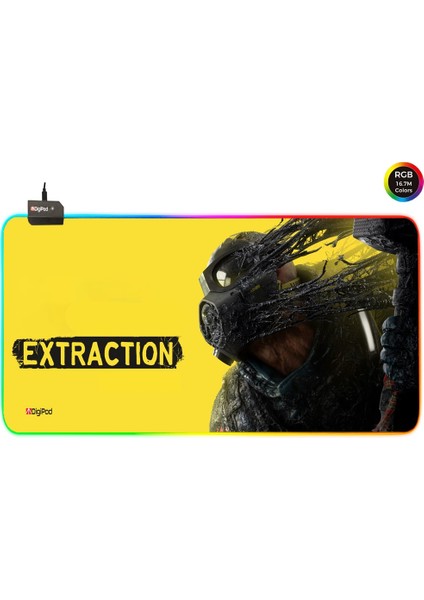 RGB Gaming Oyuncu Mousepad 90X40 XXL Kaymaz Taban EXRACTİON 4mm Kalınlık
