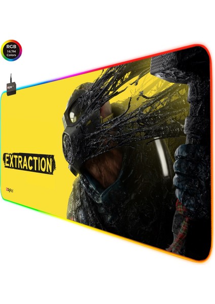 RGB Gaming Oyuncu Mousepad 90X40 XXL Kaymaz Taban EXRACTİON 4mm Kalınlık