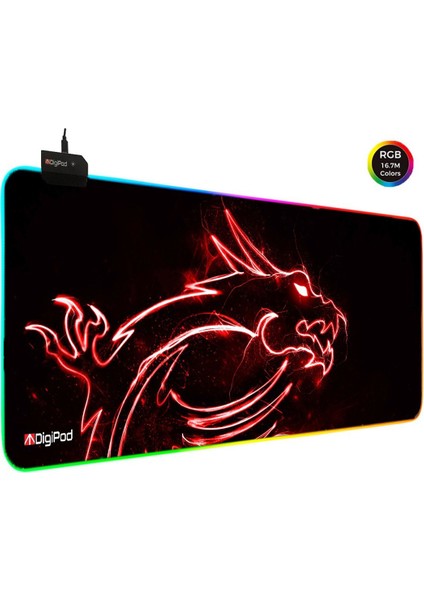 RGB Gaming Oyuncu Mousepad Kaymaz Taban 70 X 30 4mm Kalınlık EJDERHA