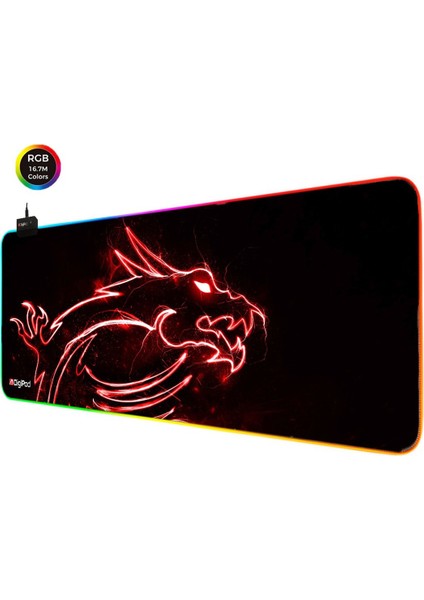 RGB Gaming Oyuncu Mousepad Kaymaz Taban 70 X 30 4mm Kalınlık EJDERHA