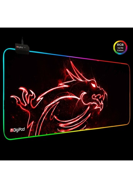 RGB Gaming Oyuncu Mousepad Kaymaz Taban 70 X 30 4mm Kalınlık EJDERHA