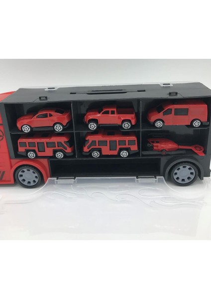 King Toys 6 Mini Araç ve Taşıyıcı Kamyon Kırmızı Lal 2016