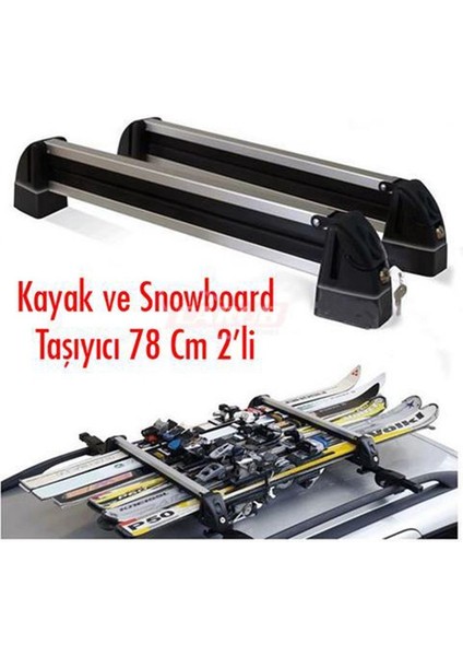 Team Car Carub Oto Kayak ve Snowbort Taşıyıcı 78 cm 2'li Kilitli