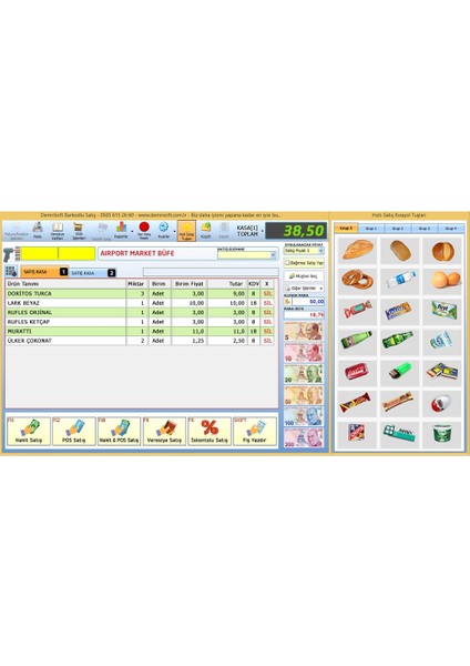 Demirsoft Market Mağaza Barkodlu Satış Sistemi Para Çekmeceli