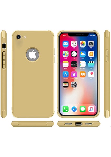 Apple iPhone 7 Kılıf Neva Silikon Gold
