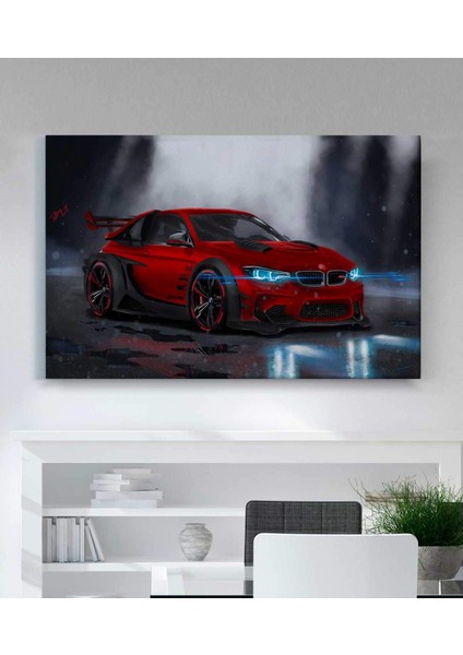 VeraStore Neon Bmw Araba Kanvas Tablo