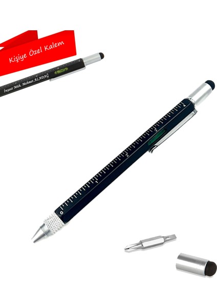 Kişiye Özel Baypen Mühendis Kalem Cetvelli Su Terazili Tablet Uyumlu Tornavidalı Tükenmez Kalem fiyatları