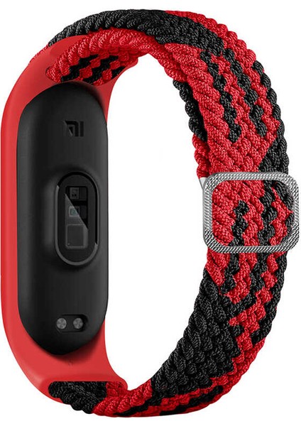 Xiaomi Mi Band 4 Kordon Cırtcırt Kumaş Ayarlanabilir Örgü Tasarım Krd 49 Bordo