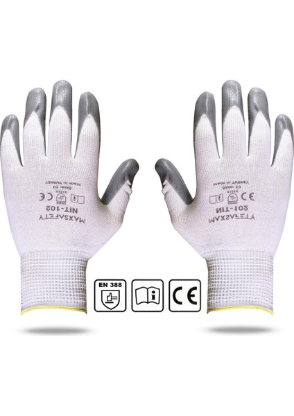 Maxsafety BADEM10 Maxsafety NIT-102 Nitril Kaplama Sanayi Iş Usta Eldiveni 10/xl (1 Çift)