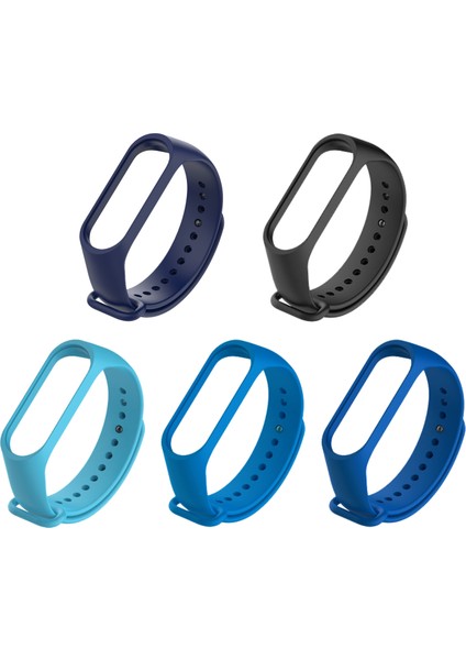 Xiaomi Mi Band 4 ve 3 Uyumlu Silikon Kordon 5'li Set 5
