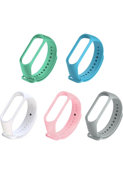Xiaomi Mi Band 4 ve 3 Uyumlu Silikon Kordon 5'li Set 6