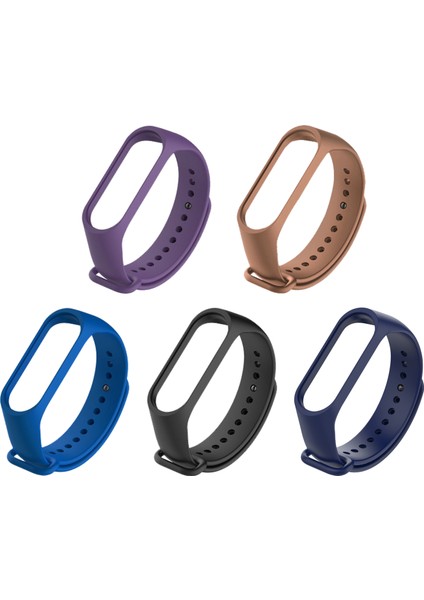 Xiaomi Mi Band 4 ve 3 Uyumlu Silikon Kordon 5'li Set 11