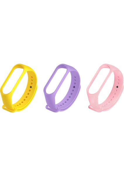 Xiaomi Mi Band 4 ve 3 Uyumlu Silikon Kordon 3'lü Set 12