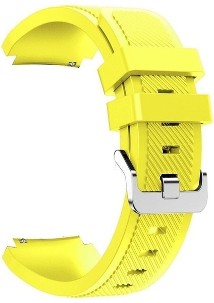 Huawei Watch Gt 3 Active 46MM Kordon Silikon Çizgili Kancalı Sarı