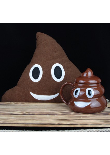 Bok Yastık & Bok Bardak Gülen Emojili Hediye
