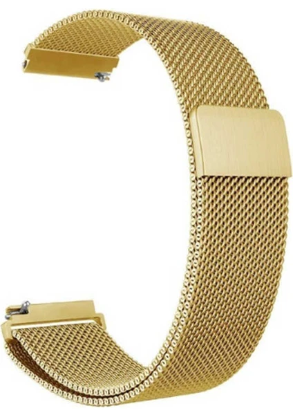 Case Street Huawei Watch Gt 3 Elegant 42MM KRD-12 Kordon Hasır Metal Örgülü Ayarlanabilir Gold