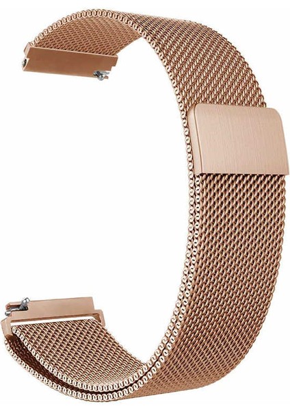 Case Street Huawei Watch Gt 3 Elegant 42MM Kordon Hasır Metal Örgülü Ayarlanabilir Bronz