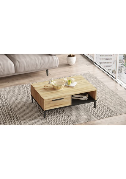 Luvio Orta Sehpa Metal Ayaklı Çekmeceli Keçe-Siyah LV18-KL modelleri