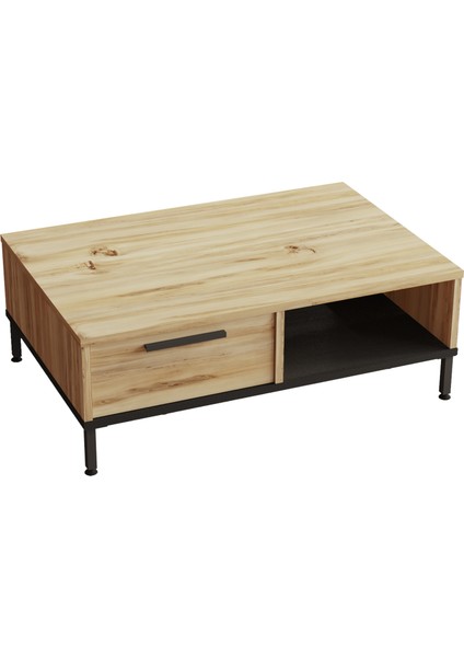 Luvio Orta Sehpa Metal Ayaklı Çekmeceli Keçe-Siyah LV18-KL indirimleri