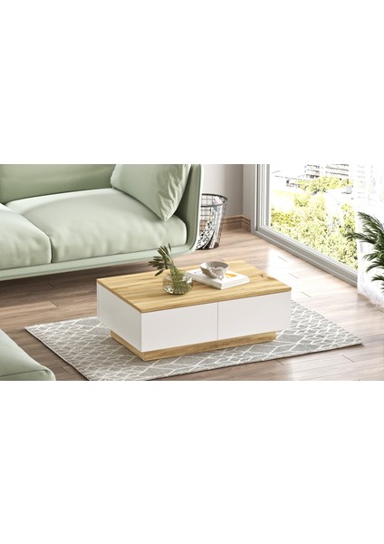 Luvio Orta Sehpa 2 Kapaklı Keçe-Beyaz LV17-WK modelleri