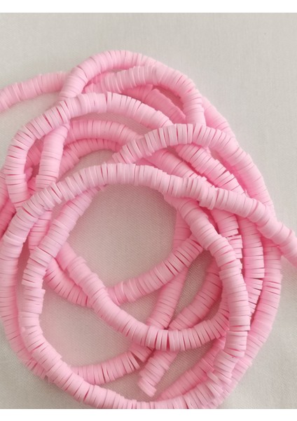 6mm Pembe Renk Polimer Kil Fimo Boncuk Dizisi 40 cm Hamur Boncuk Fimo Dizi fiyatları