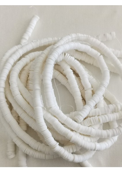 6mm Beyaz Renk Polimer Kil Fimo Boncuk Dizisi 40 cm Hamur Boncuk Fimo Dizi fiyatları