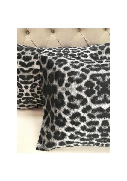 Pamuk Saten Leopar 2'li Yastık Kılıfı 50 x 70 cm