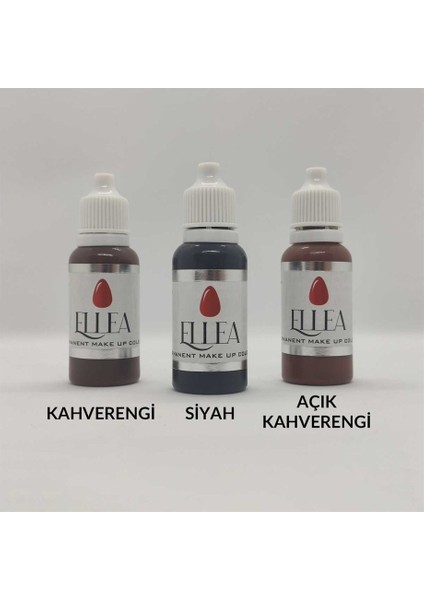 Ellea Naıl Kalıcı Makyaj ve Microblading Boyası Kaş Için Set 3 Renk (Black, Brown, Light Brown)