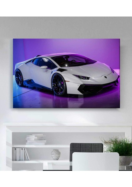Neon Lamborghiniaraba Kanvas Tablo