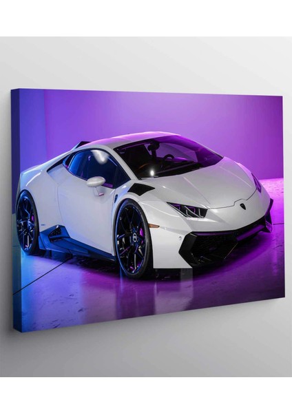 Neon Lamborghiniaraba Kanvas Tablo
