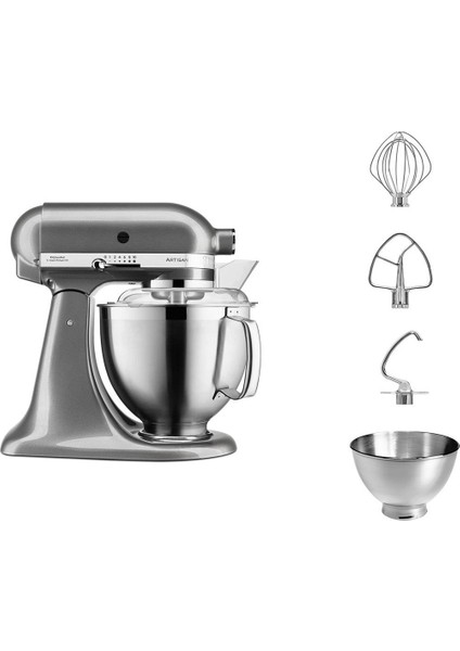 Kitchenaid Artisan 4,8 L Stand Mikser 5KSM185PS Medallion Silver-Ems