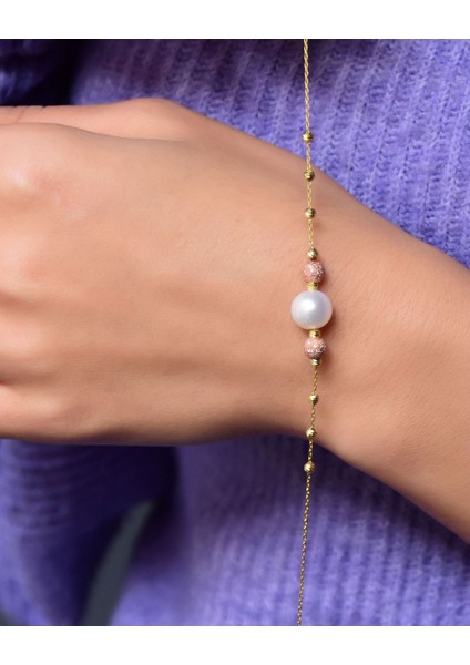 925 Ayar Gümüş 2 Renk Sim Dorika Toplu Inci Kadın Bileklik fiyatları