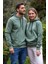 Kapüşonlu Sweatshirt Kanguru Cepli Yesil 1