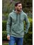 Kapüşonlu Sweatshirt Kanguru Cepli Yesil 2